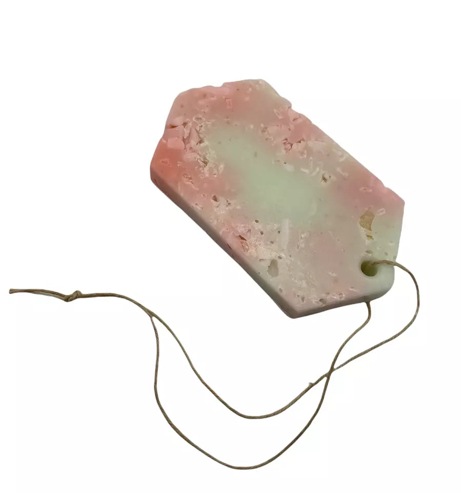 Set of 2 Handmade Jasmine & Pink Orchid Scented Soap Bars with Hanging String