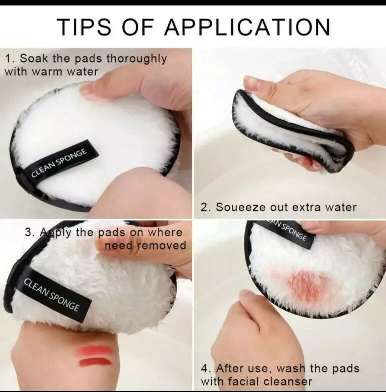 Reusable Black Microfiber Face Cleaning Pads – Eco-Friendly & Soft